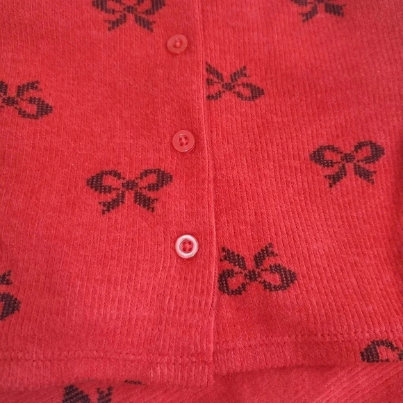 3-6MRed and Black Bow Cardigan Pant Set Unisex Kids Clothes Matching Holiday - Picture 9 of 11